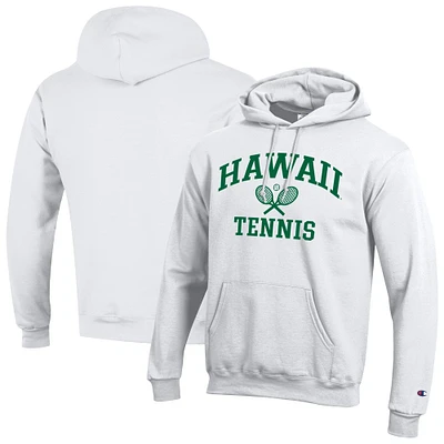 Men's Champion  White Hawaii Rainbow Warriors Powerblend Pullover Hoodie