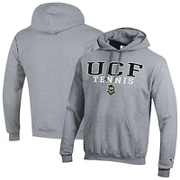 Men's Champion Gray UCF Knights Tennis Stacked Powerblend Pullover Hoodie