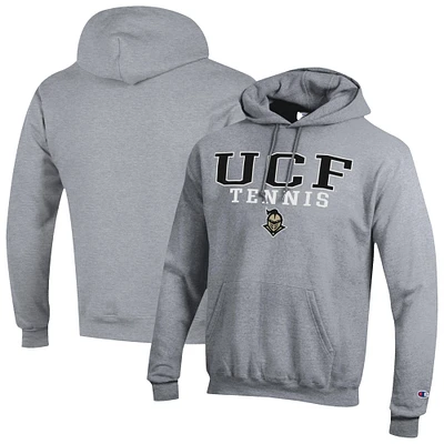 Men's Champion Gray UCF Knights Tennis Stacked Powerblend Pullover Hoodie