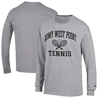 Men's Champion Gray Army Black Knights Tennis Icon Long Sleeve T-Shirt