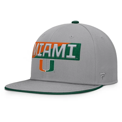 Men's Fanatics Gray Miami Hurricanes Duo Snapback Hat