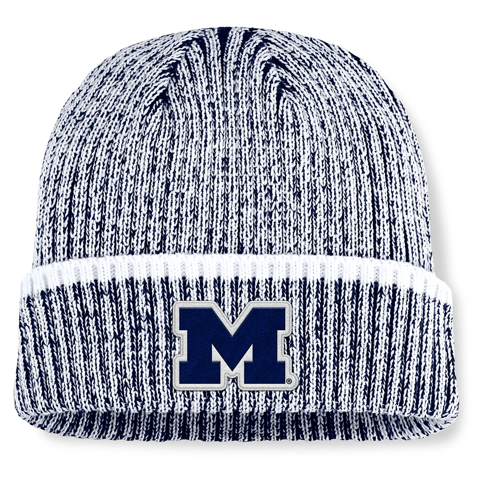 Men's Fanatics Navy/White Michigan Wolverines Haze Cuffed Knit Hat