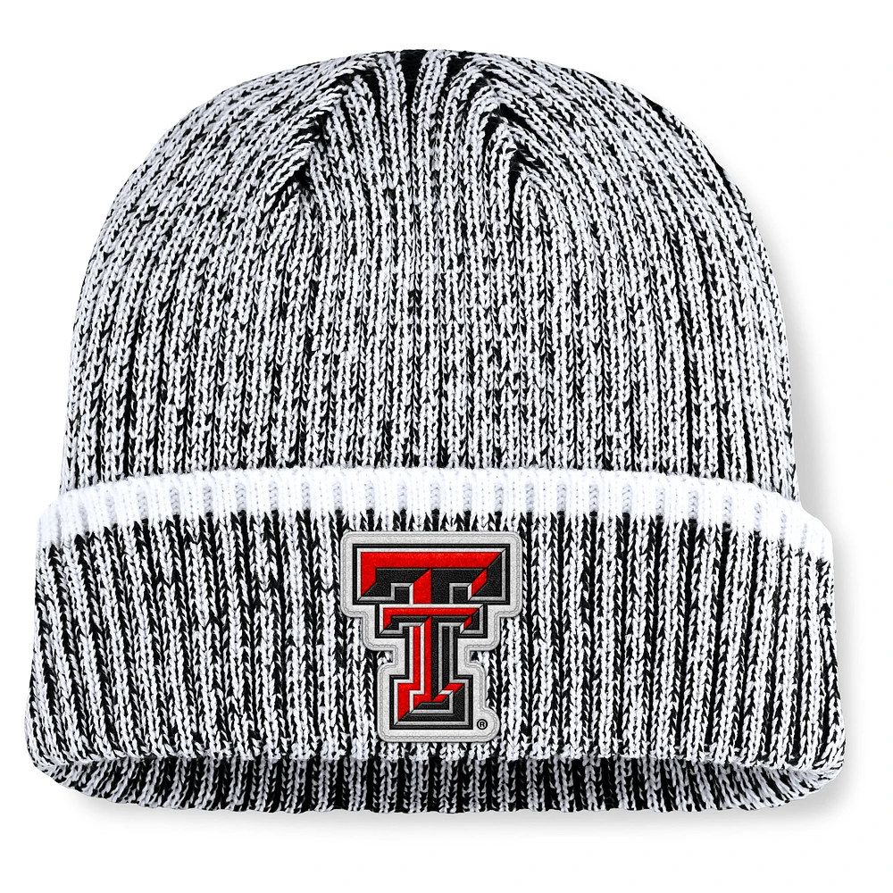 Men's Fanatics Black/White Texas Tech Red Raiders Haze Cuffed Knit Hat