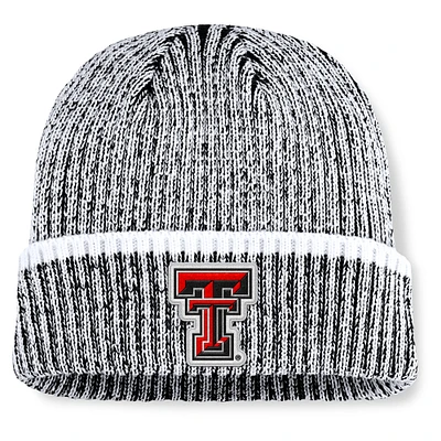 Men's Fanatics  Black/White Texas Tech Red Raiders Haze Cuffed Knit Hat