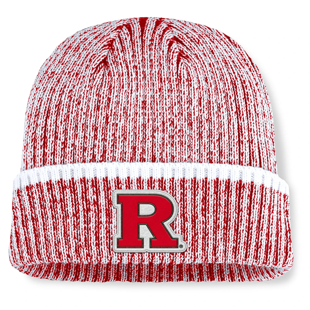 Men's Fanatics Scarlet/White Rutgers Scarlet Knights Haze Cuffed Knit Hat