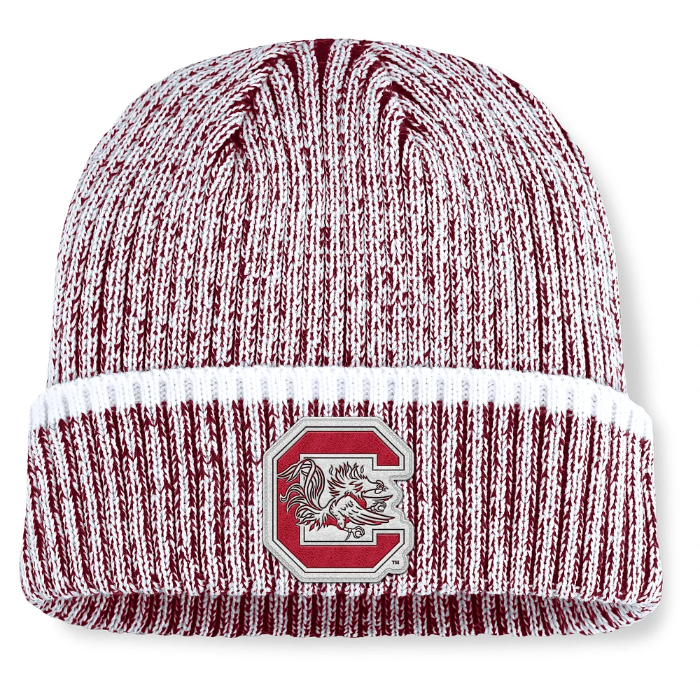 Men's Fanatics Garnet/White South Carolina Gamecocks Haze Cuffed Knit Hat