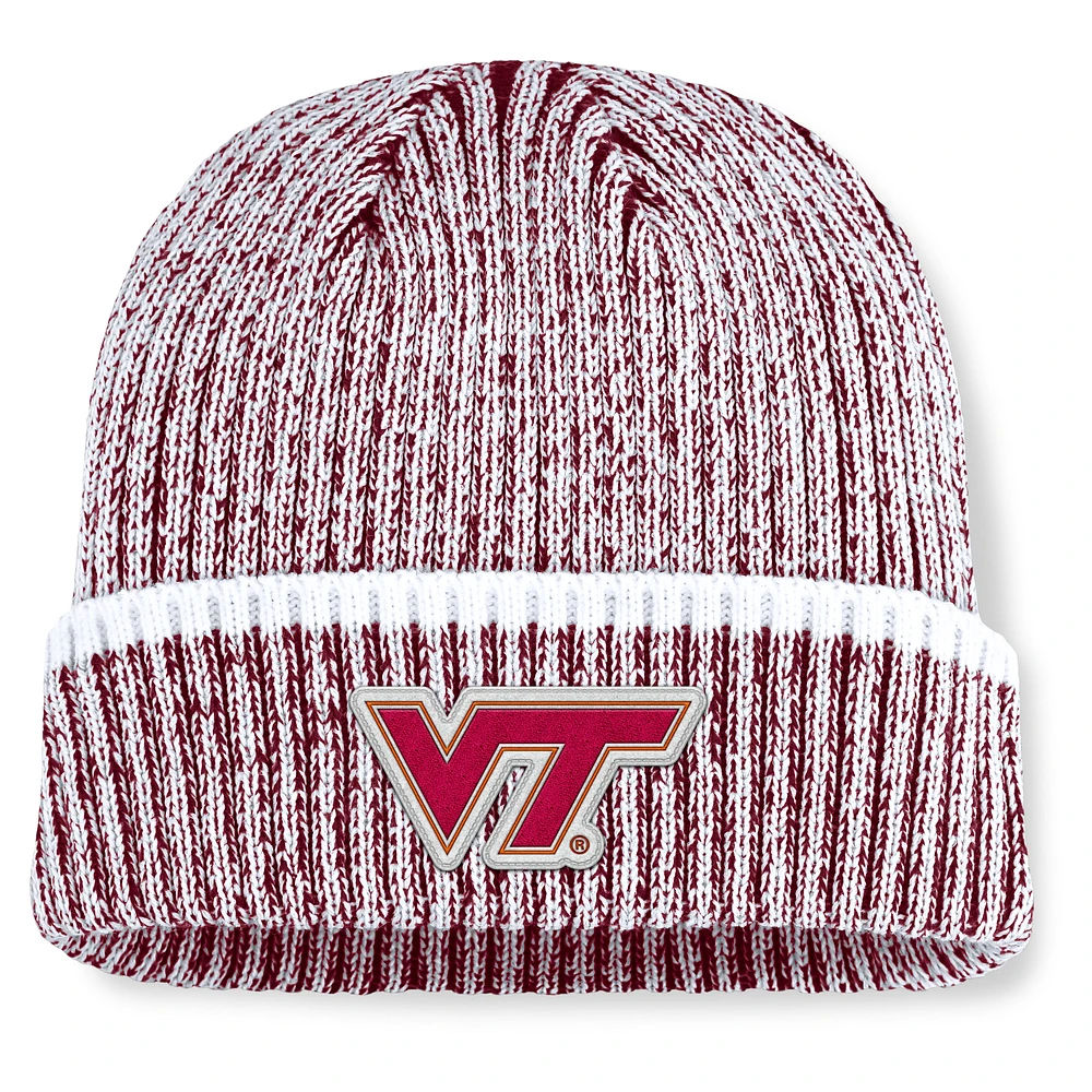 Men's Fanatics Maroon/White Virginia Tech Hokies Haze Cuffed Knit Hat