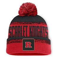 Men's Fanatics Scarlet/Black Rutgers Scarlet Knights Thrive Cuffed Knit Hat with Pom