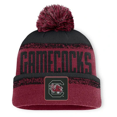 Men's Fanatics Garnet/Black South Carolina Gamecocks Thrive Cuffed Knit Hat with Pom