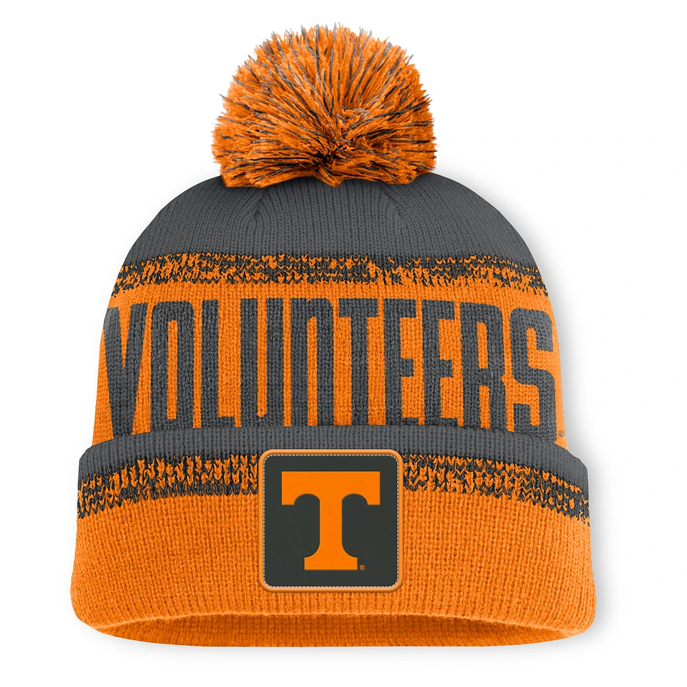 Men's Fanatics Tennessee Orange/Gray Tennessee Volunteers Thrive Cuffed Knit Hat with Pom