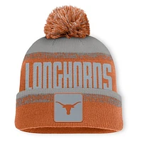 Men's Fanatics Texas Orange/Gray Texas Longhorns Thrive Cuffed Knit Hat with Pom