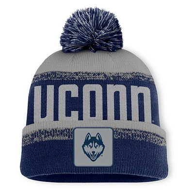 Men's Fanatics Navy/Gray UConn Huskies Thrive Cuffed Knit Hat with Pom
