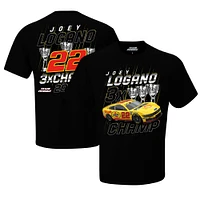 Men's Team Penske Black Joey Logano Three-Time NASCAR Cup Series Champion Trophy T-Shirt