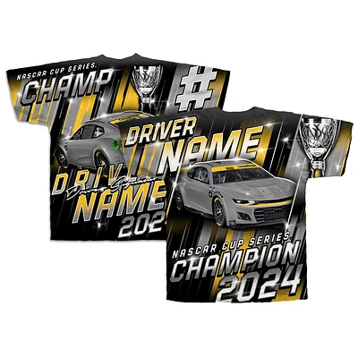 Men's Checkered Flag Sports Yellow Joey Logano 2024 NASCAR Cup Series Champion Sublimated Total Print T-Shirt