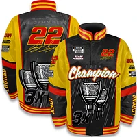 Men's Checkered Flag Sports Black Joey Logano 2024 NASCAR Cup Series Champion Nylon Full-Button Jacket