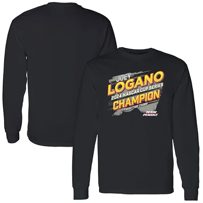 Men's Team Penske Black Joey Logano 2024 NASCAR Cup Series Champion Vintage Long Sleeve T-Shirt