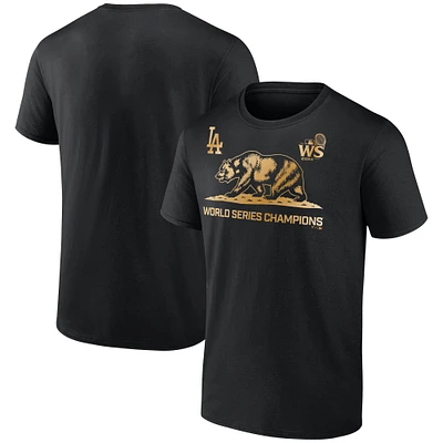 Men's Fanatics  Black Los Angeles Dodgers 2024 World Series Champions Exclusive Cali Bear T-Shirt