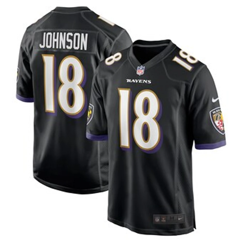 Men's Nike Diontae Johnson Black Baltimore Ravens Alternate Player Game Jersey