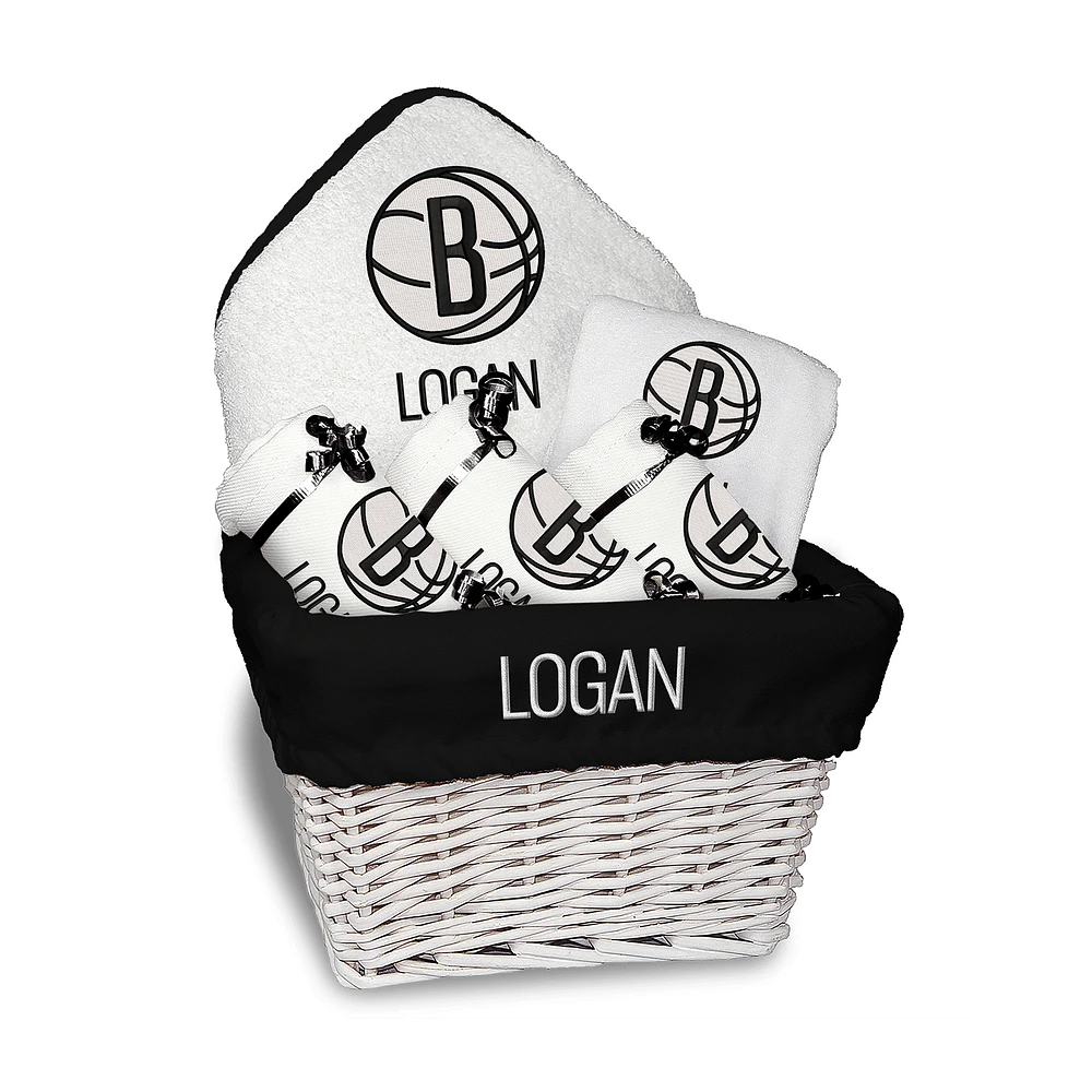 Infant Chad & Jake Brooklyn Nets Team Logo Personalized Medium Basket