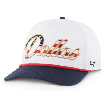 Men's '47 White Dallas Cowboys Patriotic Overhand Hitch Adjustable Hat