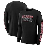 Men's Fanatics Black Oklahoma Sooners Quad Fuel The Fire Long Sleeve T-Shirt