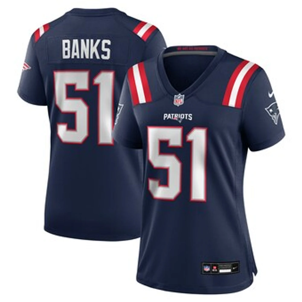 Women's Nike Keshawn Banks  Navy New England Patriots Game Jersey