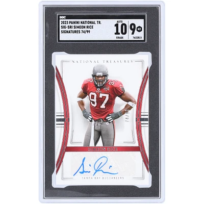 Simeon Rice Tampa Bay Buccaneers Autographed 2023 Panini National Treasures #SIG-SRI #74/99 SGC Authenticated 9/10 Card