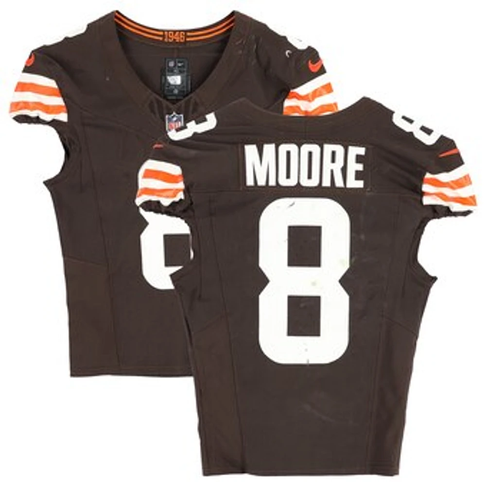 Elijah Moore Cleveland Browns Game-Used #8 Brown Nike Jersey vs. Baltimore Ravens on October 27, 2024