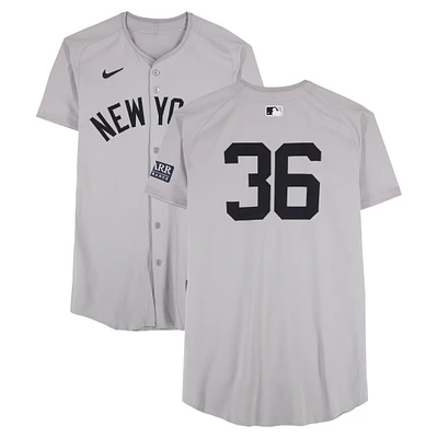 Clarke Schmidt New York Yankees ALDS Player-Worn #36 Gray Nike Jersey vs. Kansas City Royals on October 10, 2024