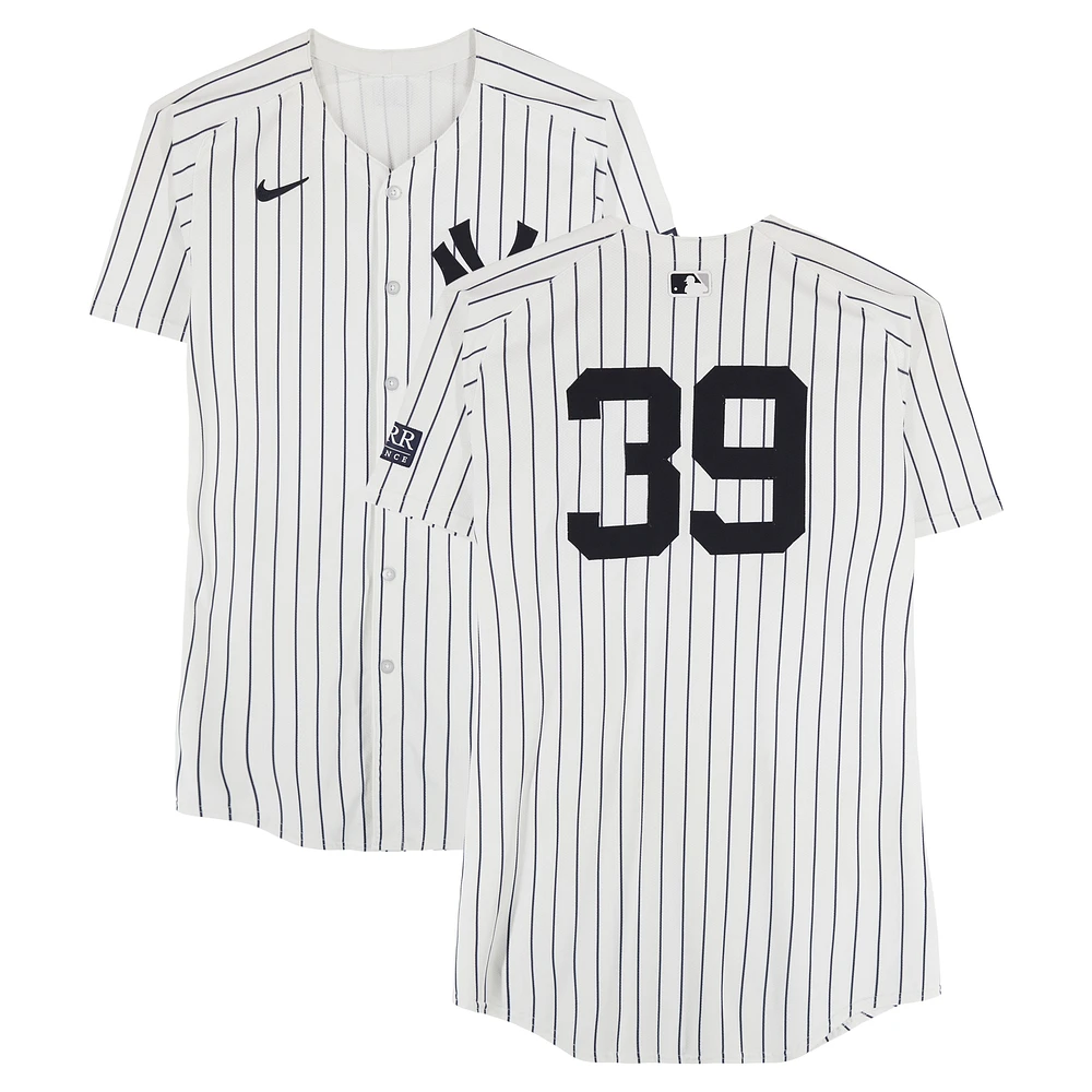 Jose Trevino New York Yankees ALDS Player-Worn #39 White Pinstripe Nike Jersey vs. Kansas City Royals on October 5, 2024