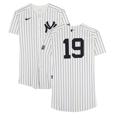 Jon Berti New York Yankees ALCS Player-Worn #19 White Pinstripe Nike Jersey vs. Cleveland Guardians on October 14, 2024