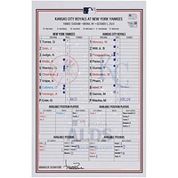 New York Yankees Game-Used ALDS Lineup Card vs. Kansas City Royals on October 5, 2024