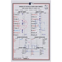 New York Yankees Game-Used ALDS Lineup Card vs. Kansas City Royals on October 5, 2024