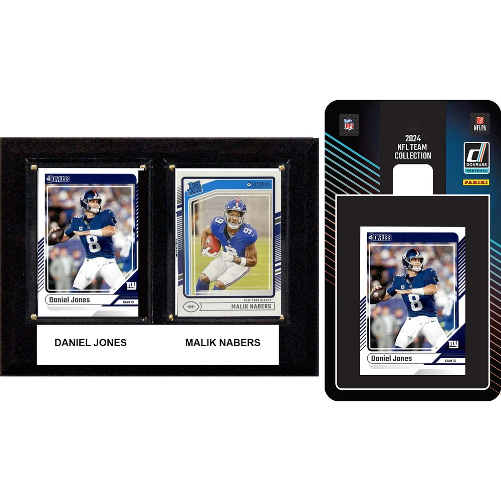 New York Giants 6" x 8" Player Plaque & 2024 Team Trading Card Set
