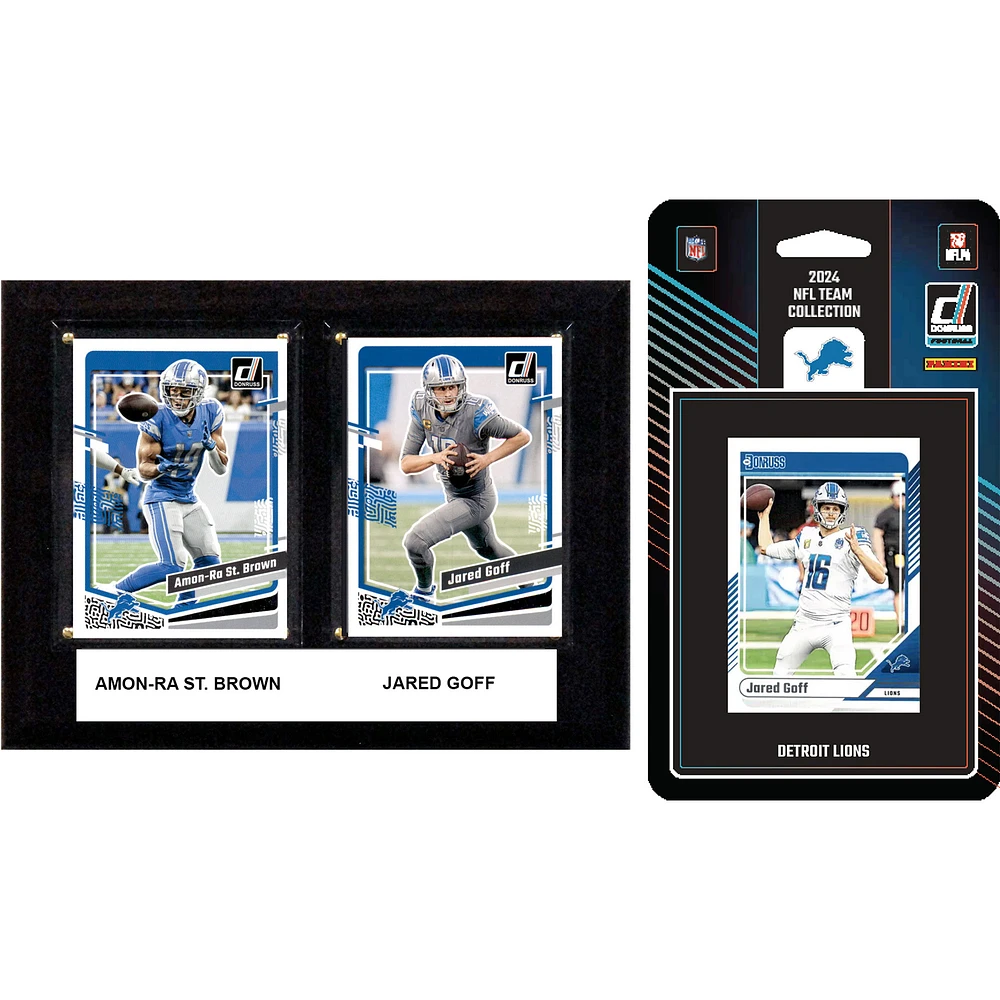 Detroit Lions 6" x 8" Player Plaque & 2024 Team Trading Card Set