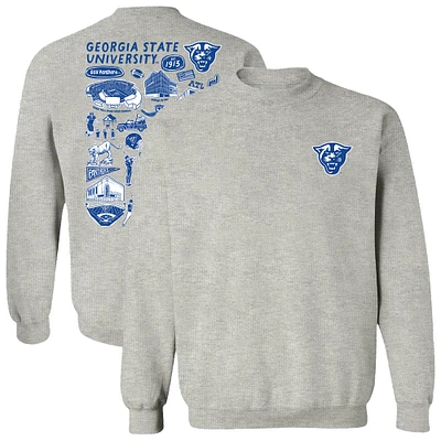 Women's Vive La Fete  Gray Georgia State Panthers Impressions Artwork Pullover Sweatshirt