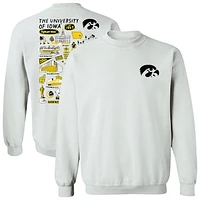 Women's Vive La Fete  White Iowa Hawkeyes Impressions Artwork Pullover Sweatshirt