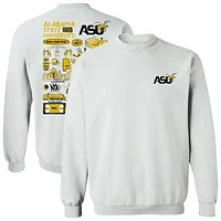 Women's Vive La Fete  White Alabama State Hornets Impressions Artwork Pullover Sweatshirt