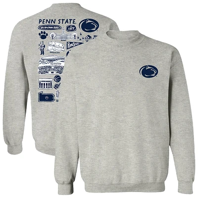Women's Vive La Fete  Gray Penn State Nittany Lions Impressions Artwork Pullover Sweatshirt