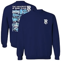 Women's Vive La Fete  Navy Rhode Island Rams Impressions Artwork Pullover Sweatshirt