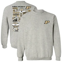 Women's Vive La Fete  Gray Purdue Boilermakers Impressions Artwork Pullover Sweatshirt