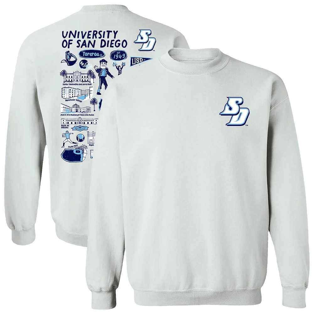 Women's Vive La Fete San Diego Toreros Impressions Artwork Pullover Sweatshirt