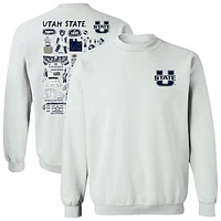 Women's Vive La Fete  White Utah State Aggies Impressions Artwork Pullover Sweatshirt