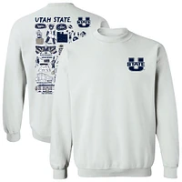 Women's Vive La Fete  White Utah State Aggies Impressions Artwork Pullover Sweatshirt
