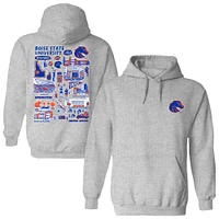 Women's Vive La Fete  Gray Boise State Broncos Impressions Artwork Pullover Hoodie