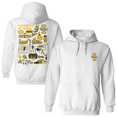 Women's Vive La Fete  White Idaho Vandals Impressions Artwork Pullover Hoodie