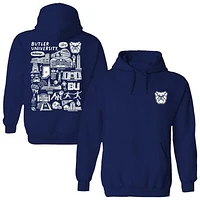 Women's Vive La Fete  Navy Butler Bulldogs Impressions Artwork Pullover Hoodie