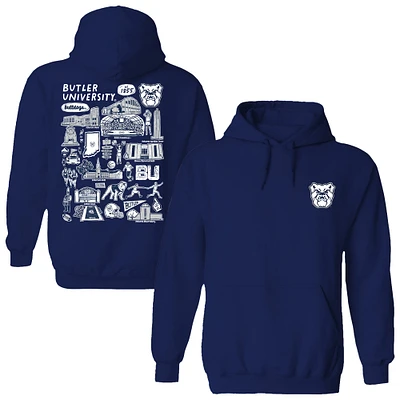 Women's Vive La Fete  Navy Butler Bulldogs Impressions Artwork Pullover Hoodie
