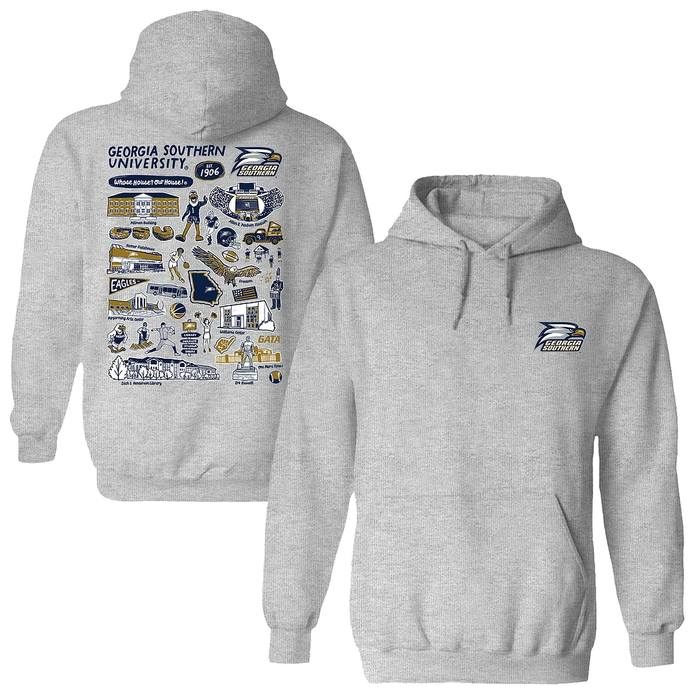 Women's Vive La Fete Gray Georgia Southern Eagles Impressions Artwork Pullover Hoodie