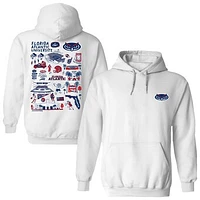 Women's Vive La Fete  White Florida Atlantic Owls Impressions Artwork Pullover Hoodie